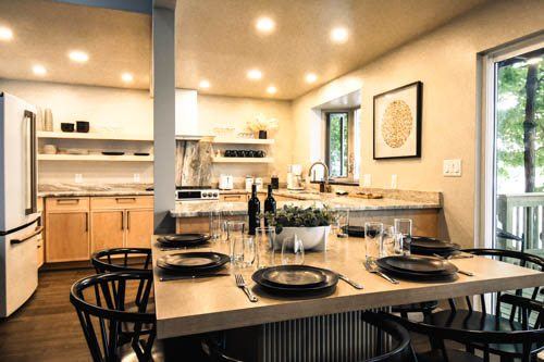 Dining area with lake views