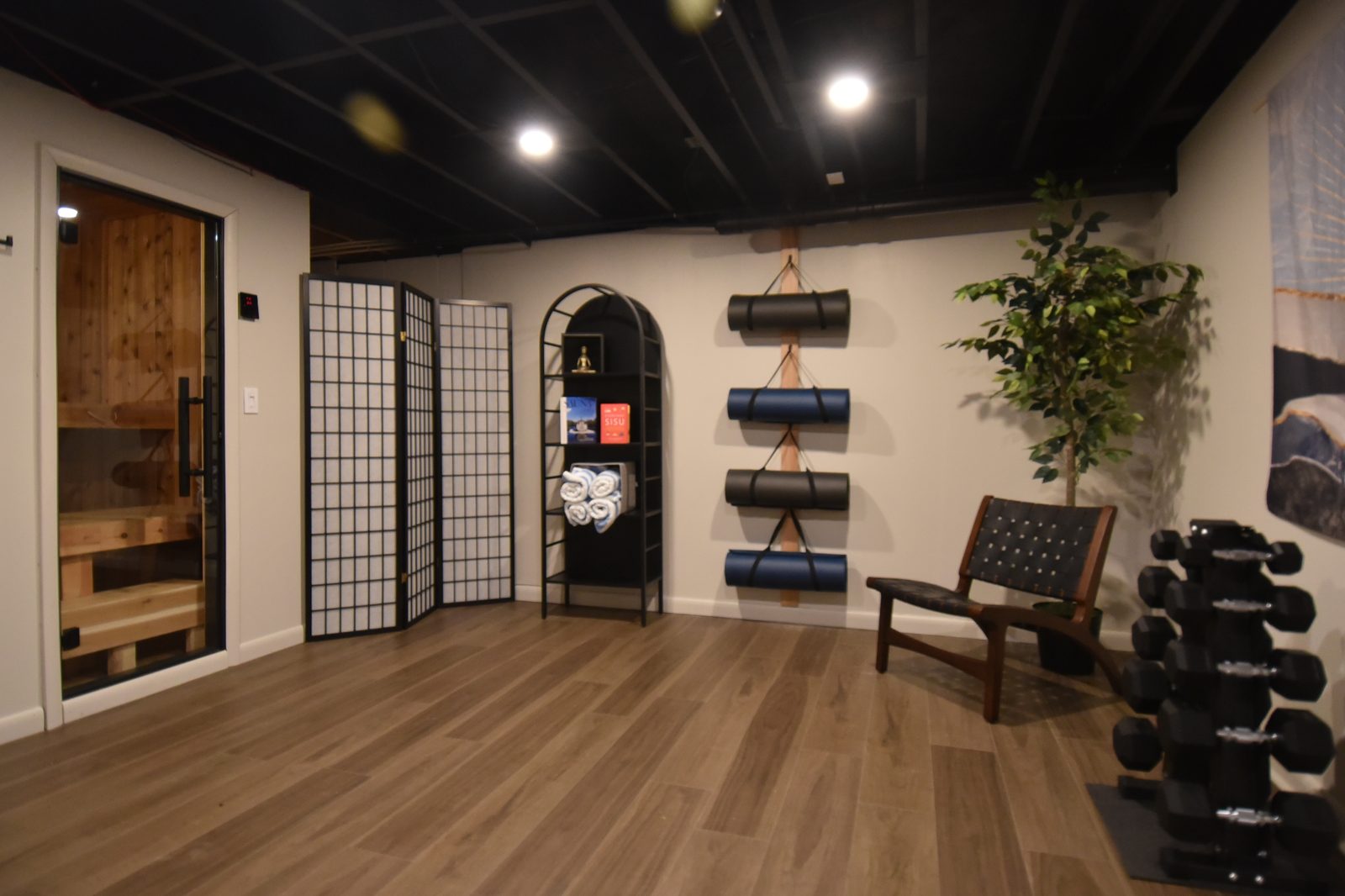 Yoga studio and Finnish sauna